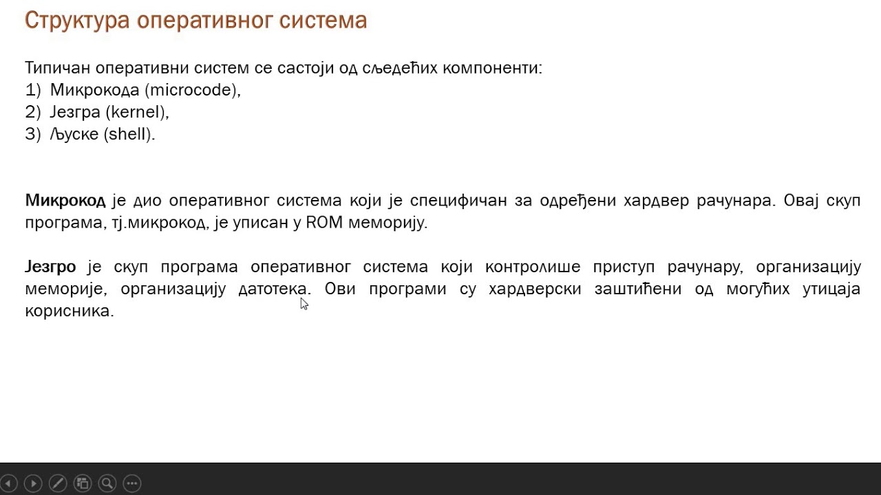 Informatika, prvi razred- Operativni sistemi