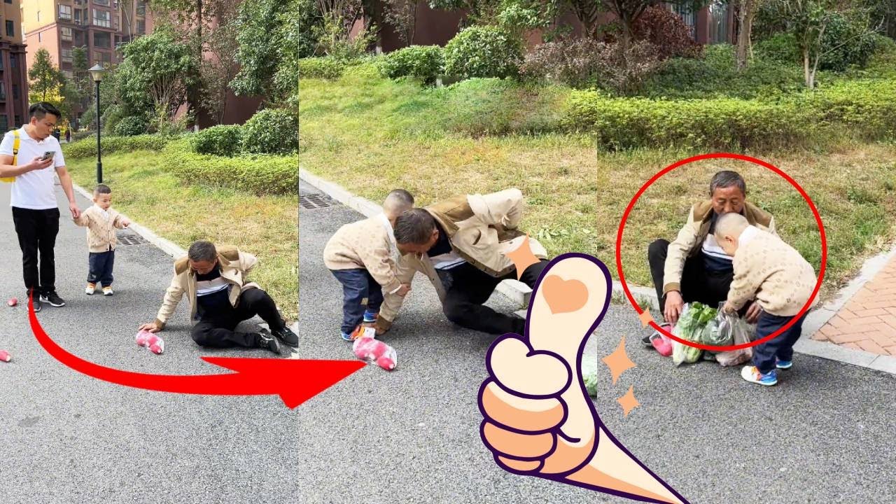 When they encountered an elderly person who had fallen, the son's actions stunned everyone.