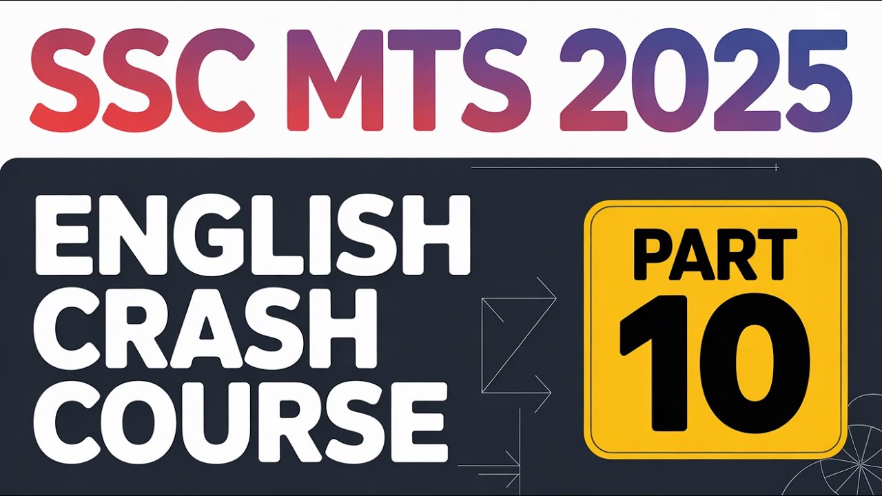 SSC MTS English Crash Course (Free) | Part 10 | In Tamil