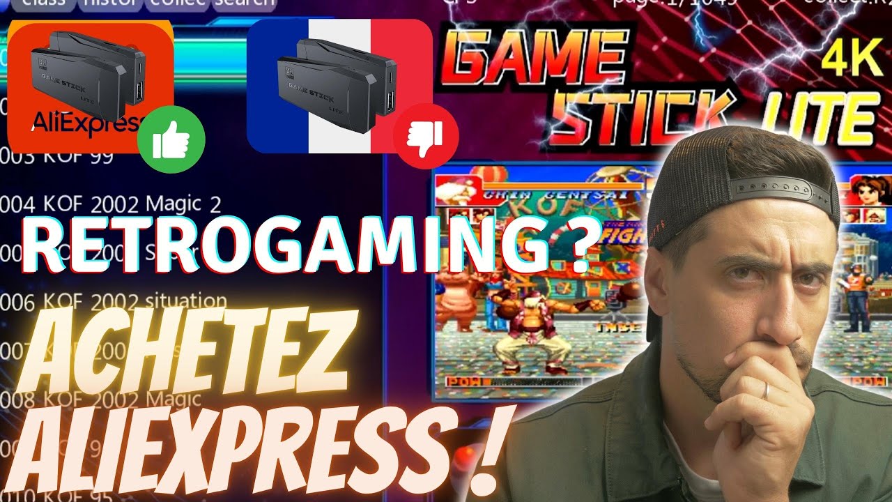10 000 JEUX RETROGAMING !! de 30€ à 159€ !!  ALIEXPRESS👊 ? SITES FRANCAIS 😡? le GAME STICK LITE 4K