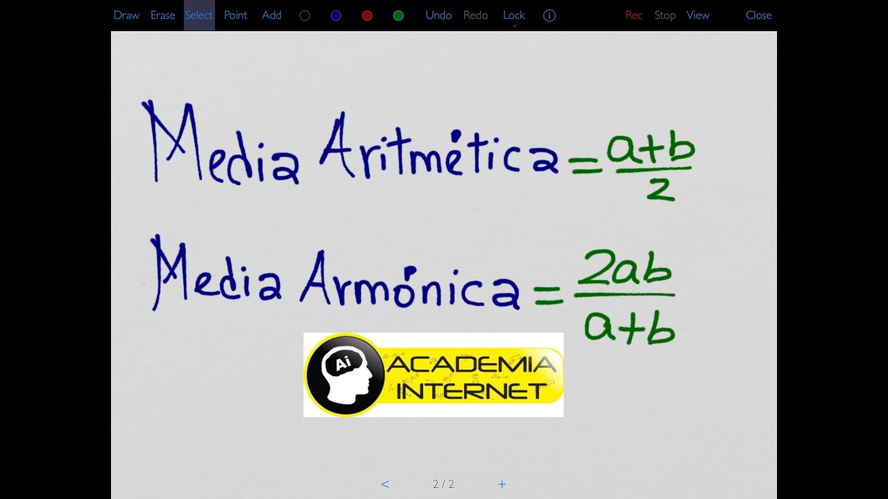 calcular la media aritmética y la media armónica de dos números