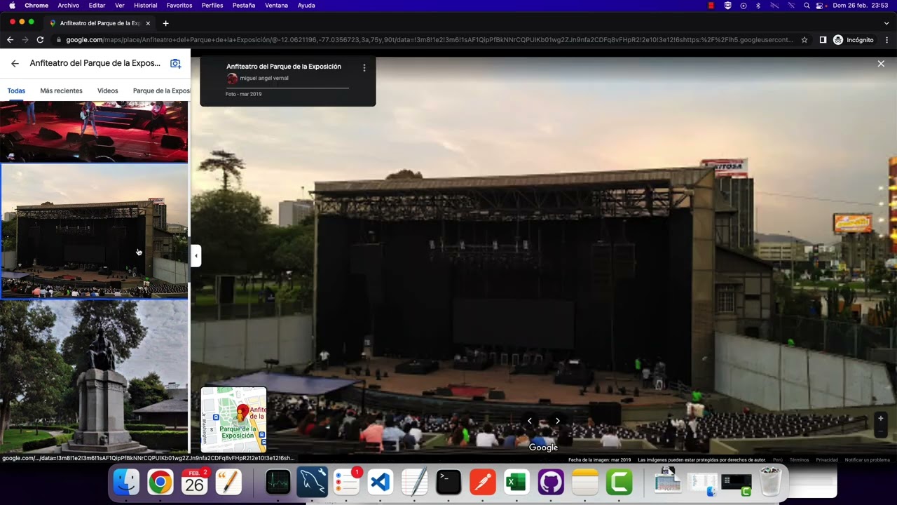Explicación para el ingreso al Anfiteatro del Parque de la exposición en un concierto