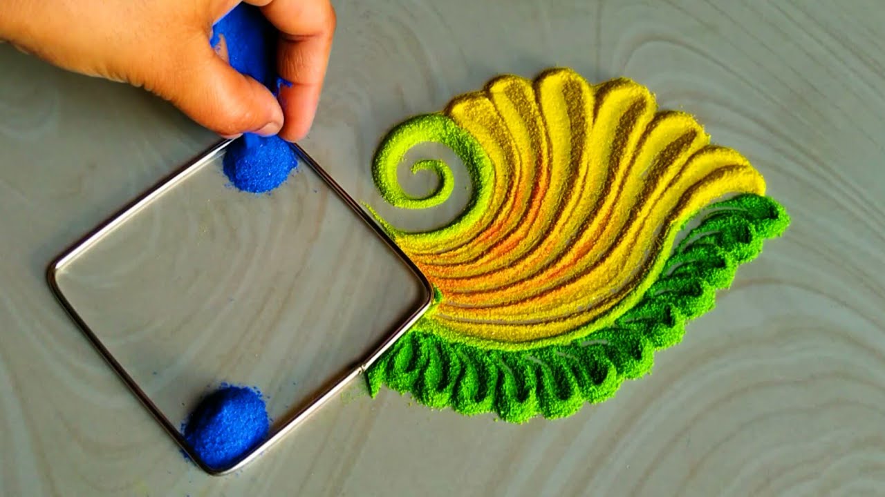 Very easy small and quick rangoli design by easy rangoli classes
