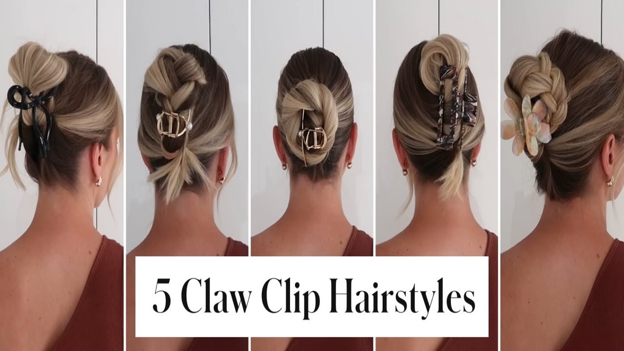 5 CLAW CLIP HAIRSTYLES #clawcliphairstyles #easyhairstyles #hairtutorial