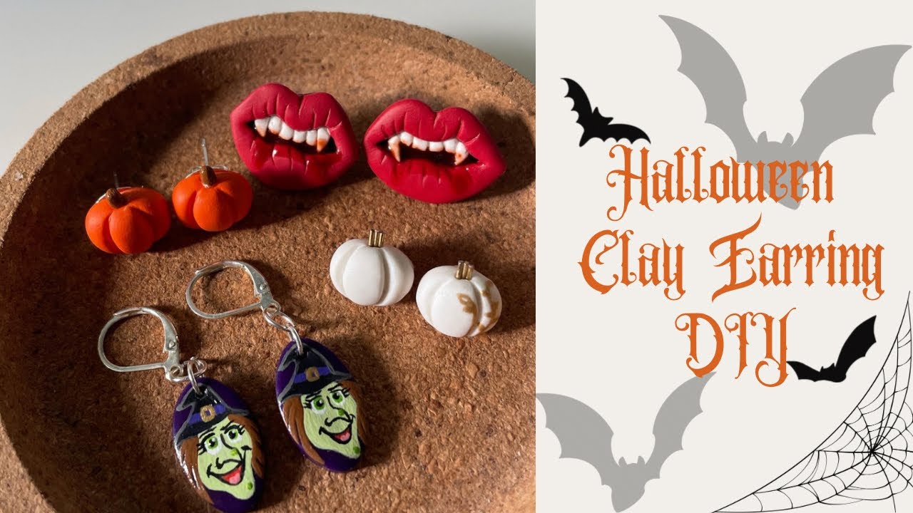 Fall & Halloween Polymer Clay Earring Tutorial *spooky*