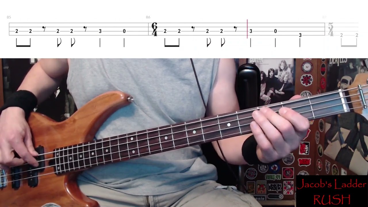 Jacob's Ladder by Rush - Bass Cover with Tabs Play-Along