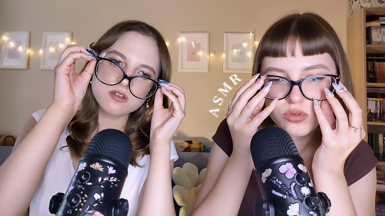 ASMR intense up close glasses tapping (with mouth sounds)