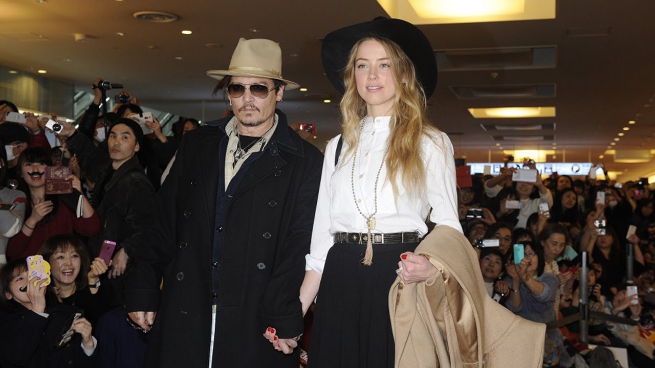 空港騒然！ジョニー・デップ、婚約者アンバー・ハードと来日！映画「チャーリー・モルデカイ」　#Johnny Depp