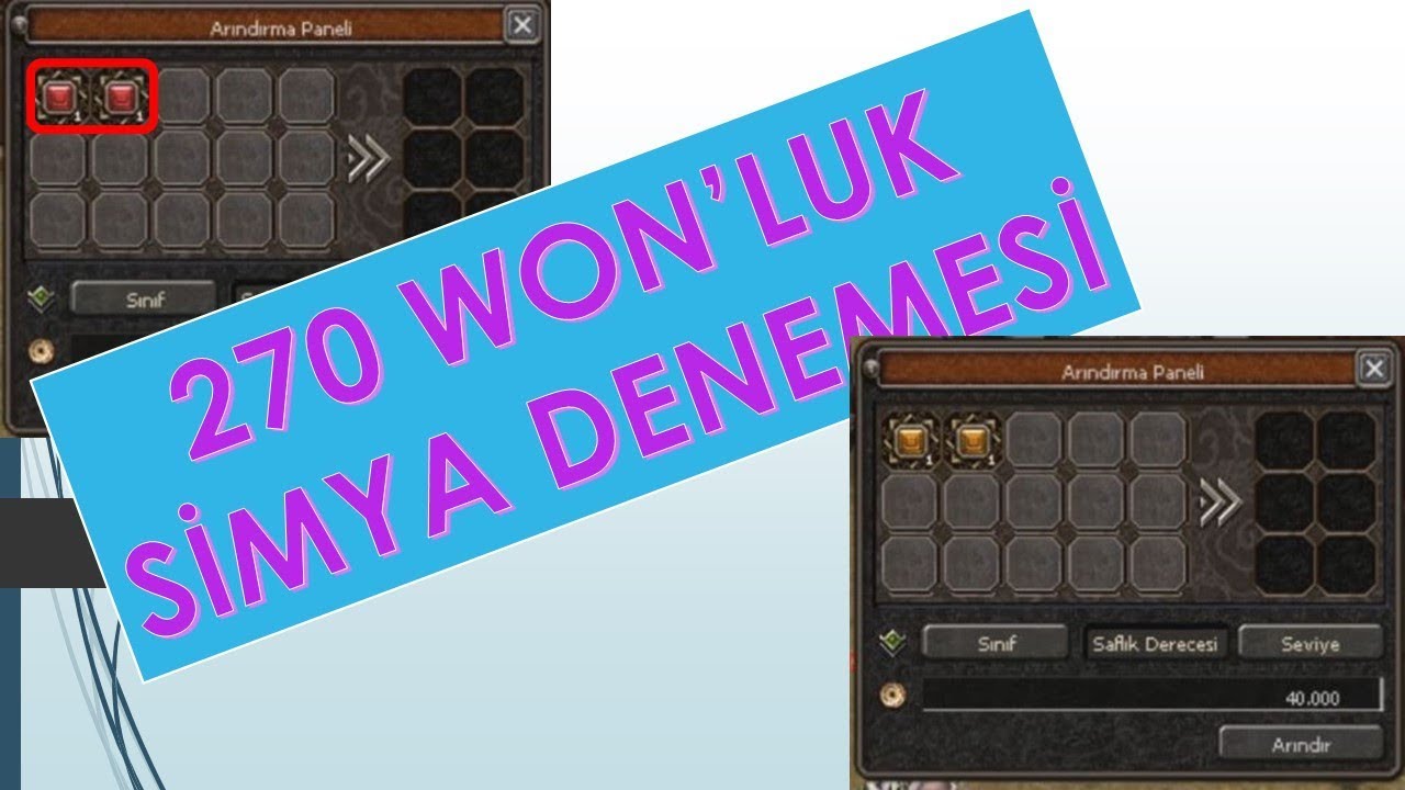 270 WON'LUK M&Uuml;KEMMEL YAKUT DENEMELERİ - M&Uuml;KEMMEL GRENA Metin2 GamePlay