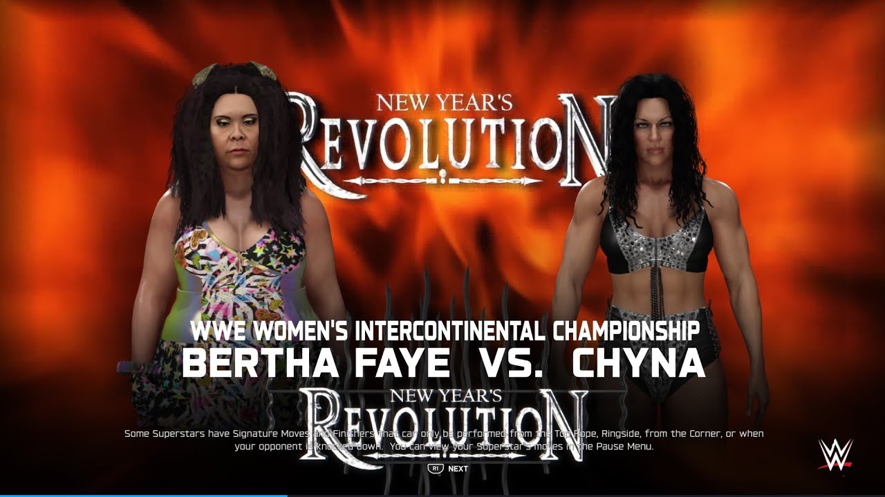 WWE 2K25 Universe Mode: New Years Revolution; Chyna (C) v Bertha Faye - IC Championship!