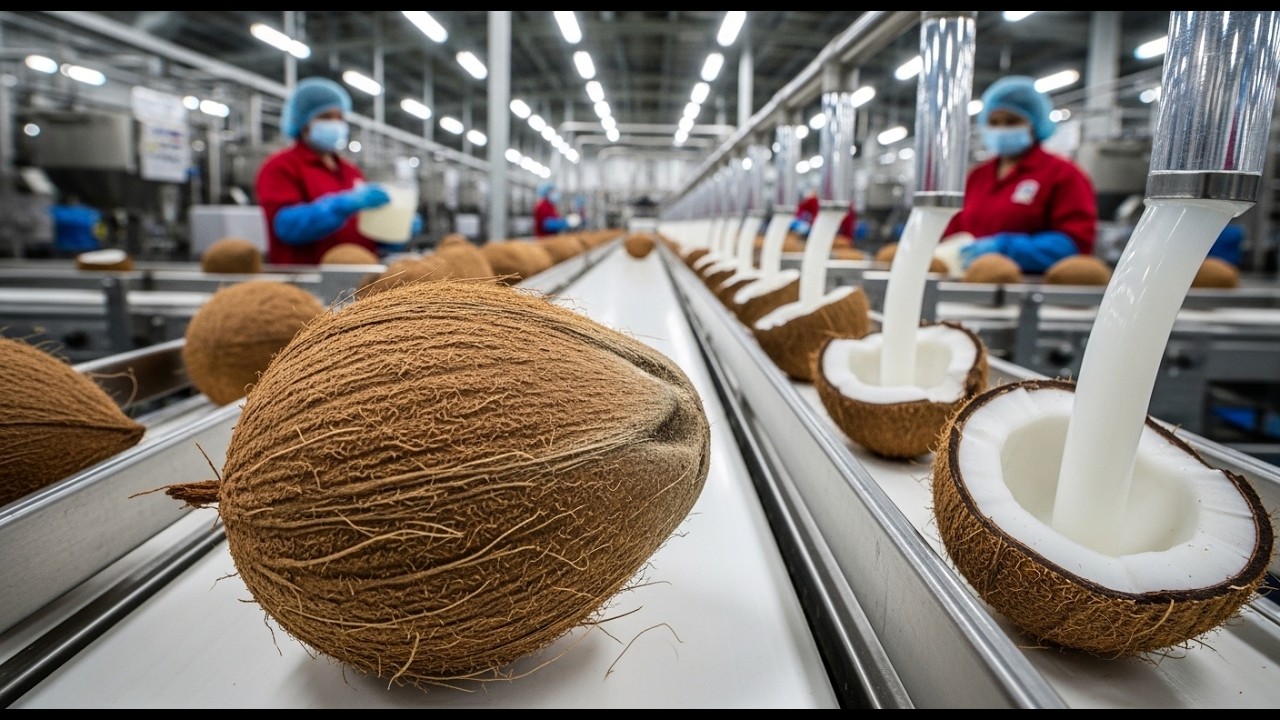Inside a High-Tech Coconut Processing Plant | From Raw Coconuts to Refined Products