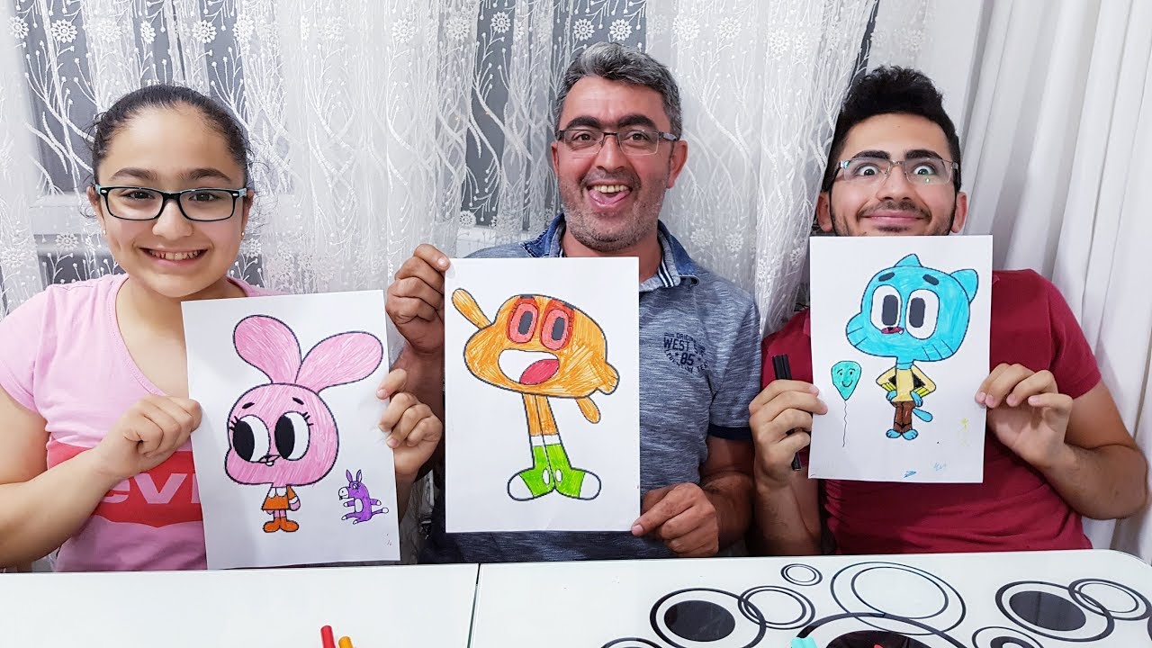 WATTERSON AİLESİ GUMBALL VE DARWİN BOYAMA CHALLENGE