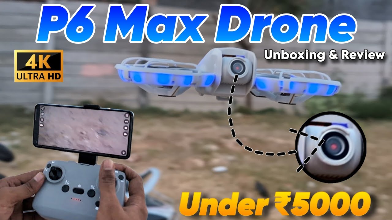 Распаковка и обзор дрона P6 Max | HD-камера 1080P, оптический поток, светодиодная подсветка и лет...