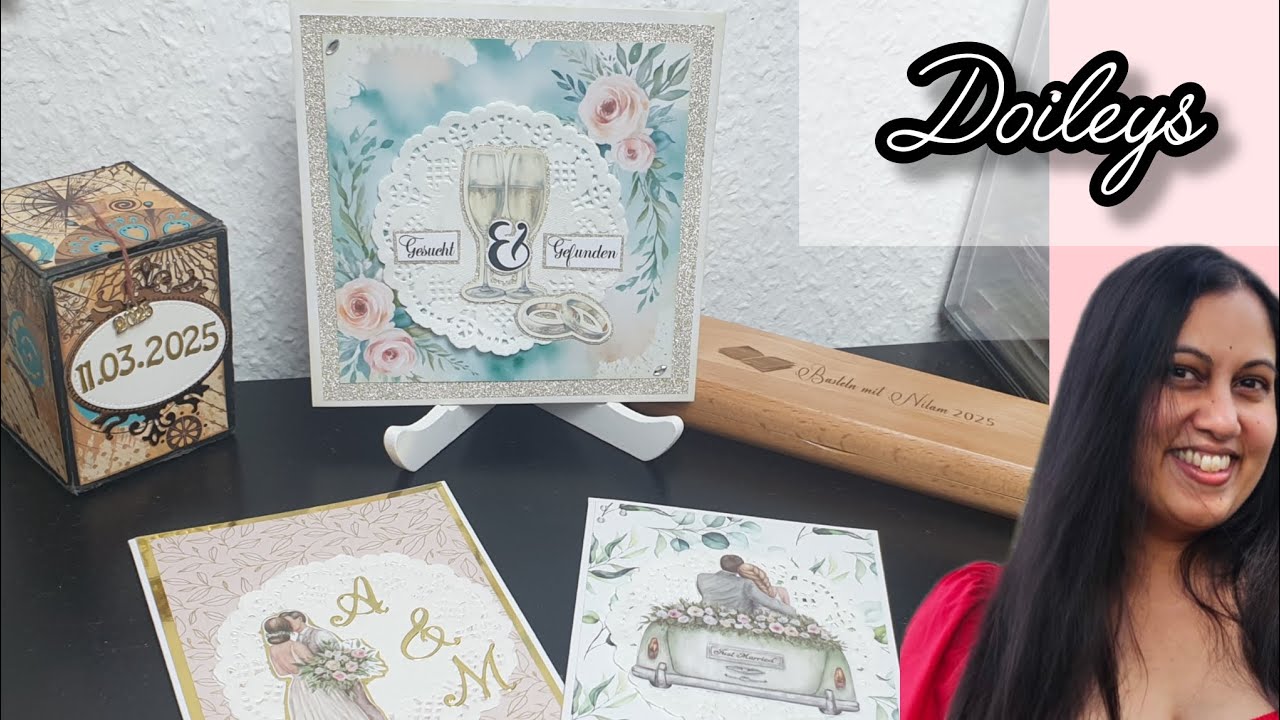 Doileys auf Karten* 3 Karten👰‍♀️, Action Stanzteile, Restepapier