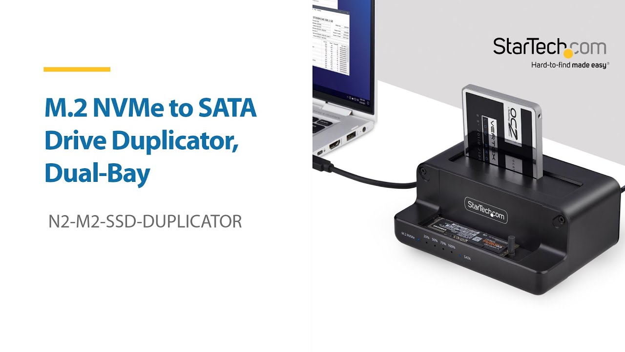 M.2 NVMe to SATA Drive Duplicator, Dual-Bay | StarTech.com