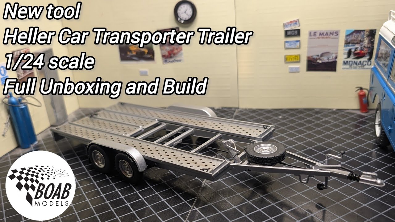 New Car Transporter Trailer - Unboxing and Full build - 1/24 Heller