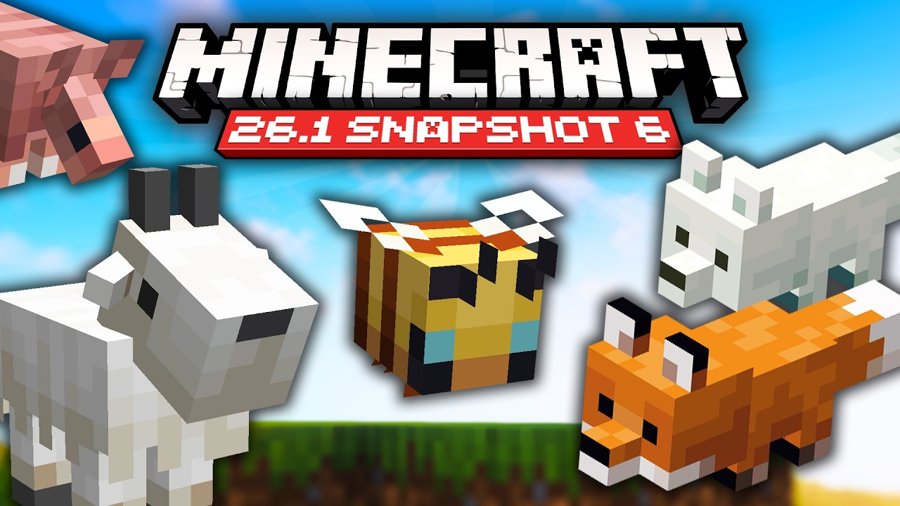 🐐6 NOUVEAUX MOBS 🦊 | ⛏️ Snapshot 6 Update 26.1🌼