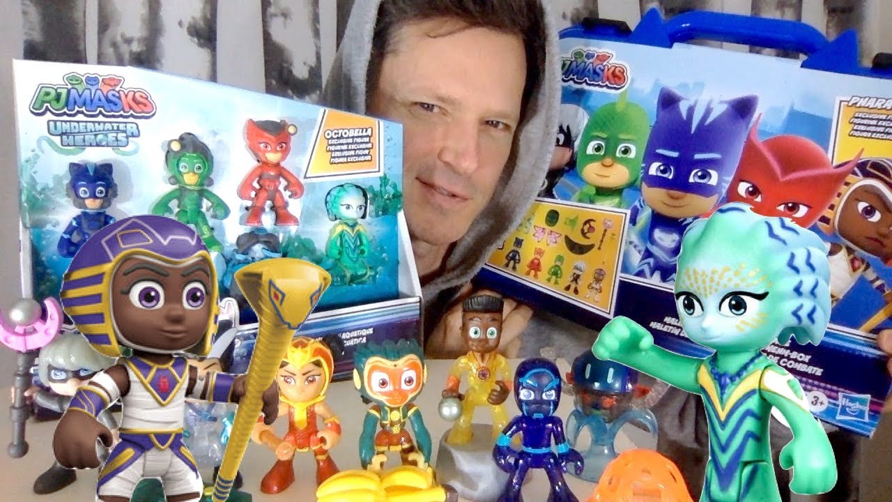 HASBRO PJ MASKS COLLECTION FEATURING Pharaoh Boy & Octobella Spark Series EXCLUSIVE UNBOXING REVIEW