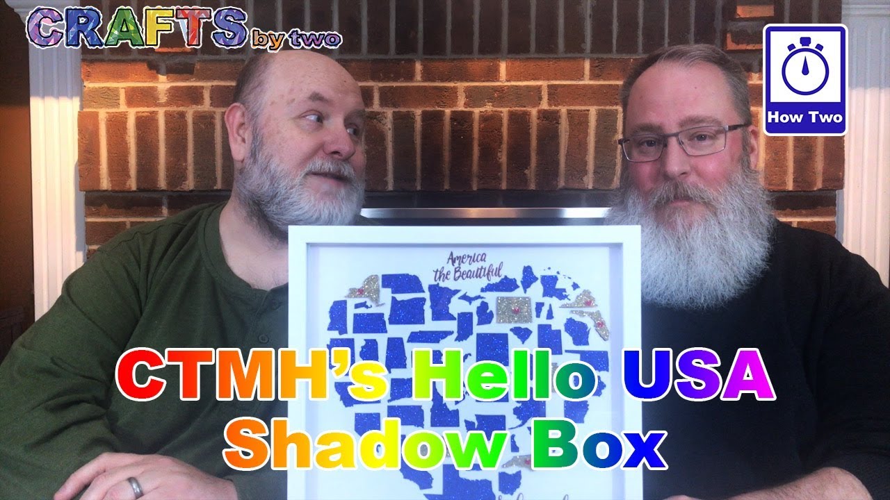 Hello USA States Heart Shadow Box