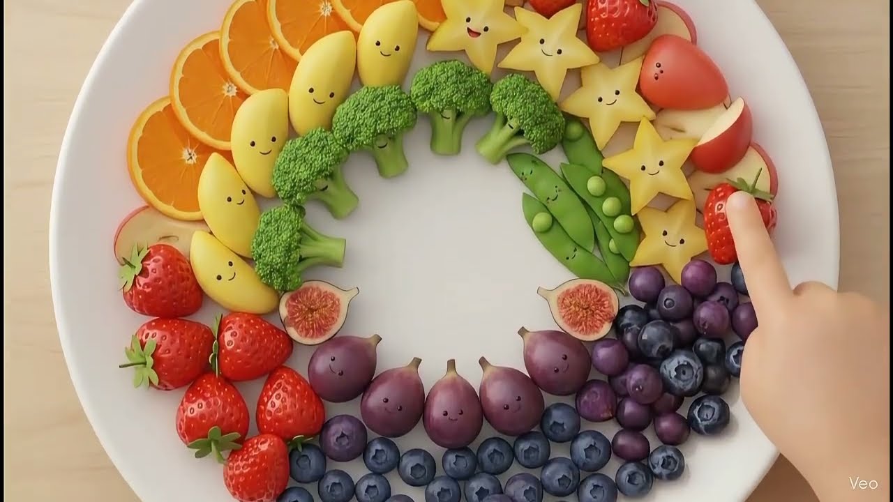 Eat Your Rainbow! 🌈 Dance & Food Song | 3D Nursery Rhymes for Kids