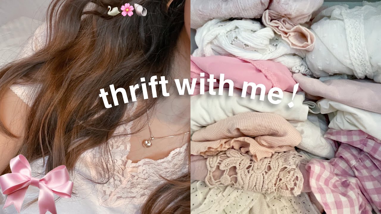 thrift with me again!!♡ coquette/pink/vanilla girl🐚