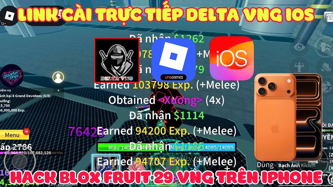 Link Cài Trực Tiếp Delta VNG IOS V2.704 Bản Mới Nhất Không Cần Esign - hack blox fruit 29 trên IOS
