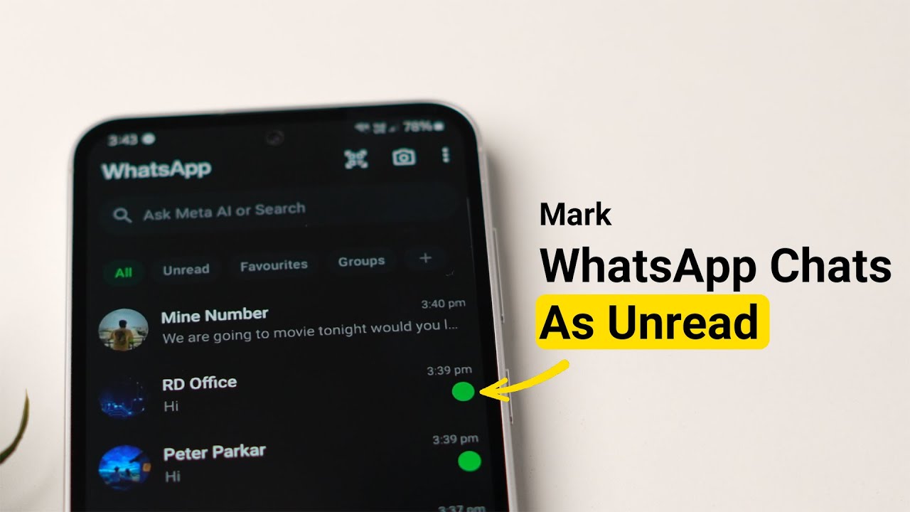 Как отметить чаты WhatsApp как непрочитанные на Android?