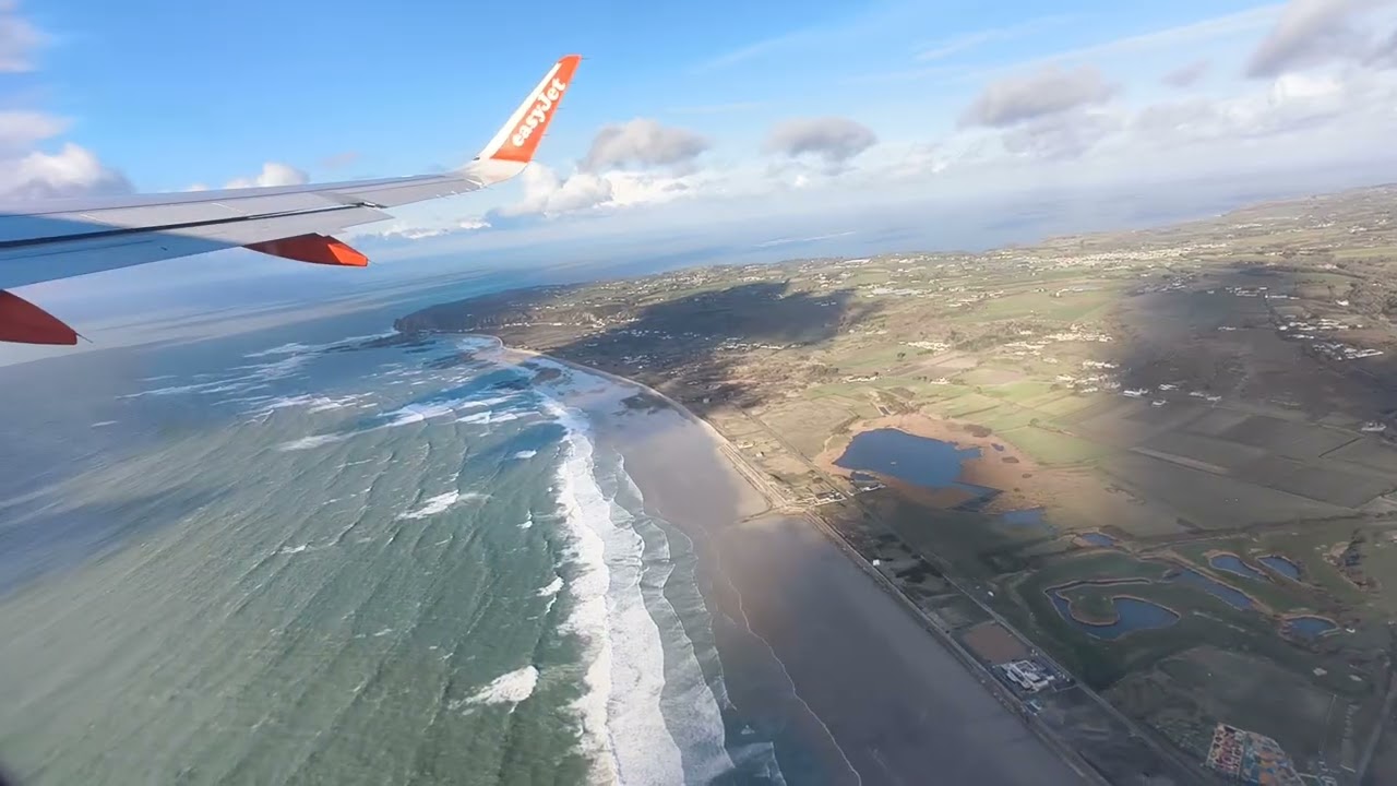 FULL POWER easyjet take off from Jersey day after storm Goretti 🌪️🌪️