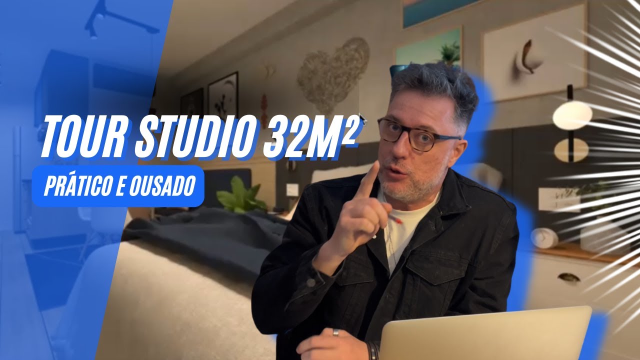 Tour por um projeto de Studio de 32 m2 prático e ousado - Arquiteto Glaucio