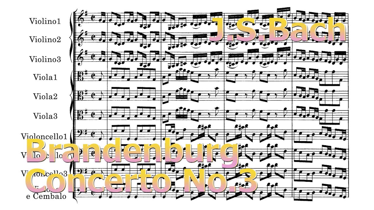 Brandenburg Concerto No. 3【Score】sheet music BWV 1048 G major