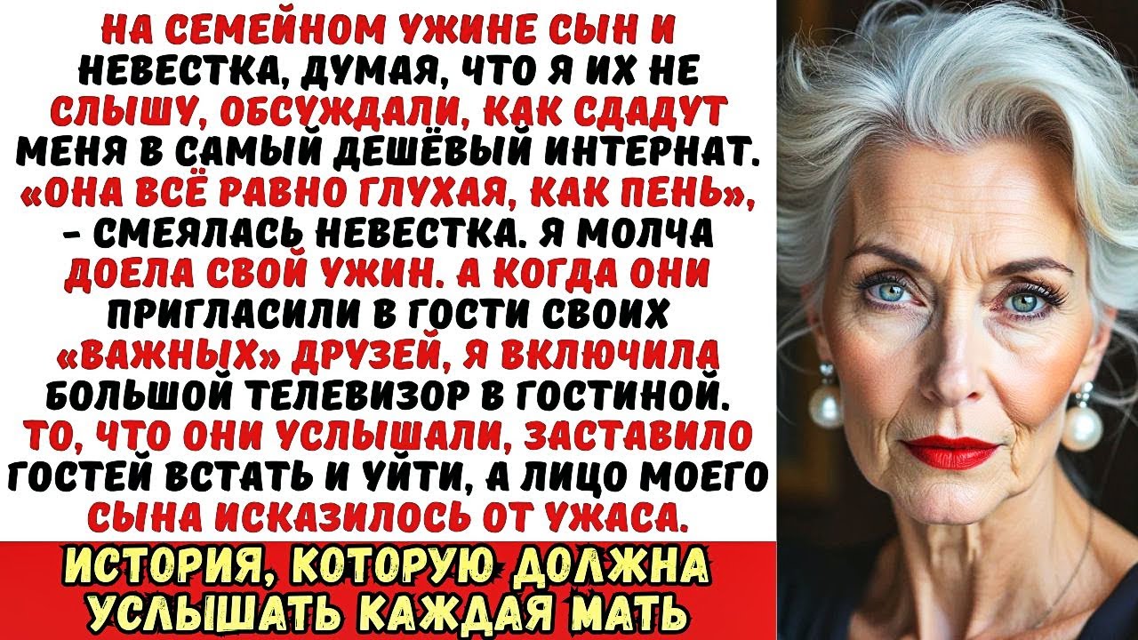 Сын заорал: «Ты глухая тетеря, всё равно не слышишь!». Но на ужине я просто включила...