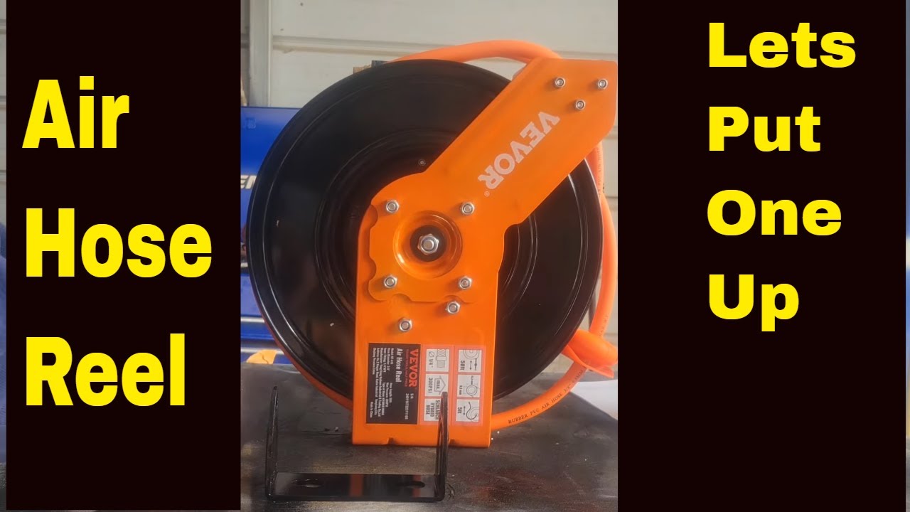 VEVOR Retractable Air Hose Reel, 3/8 IN x 50 FT Hybrid Air Hose Max 300PSI