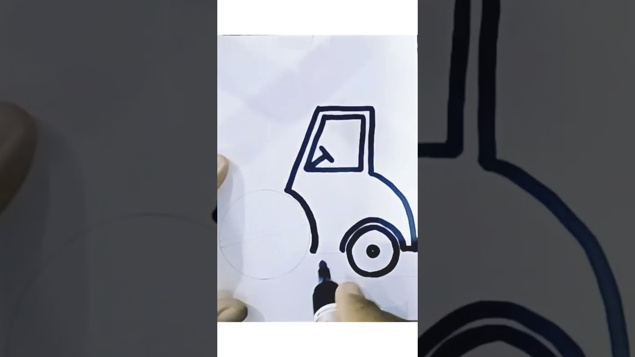 Easy way to draw Road Roller #shortsfeed