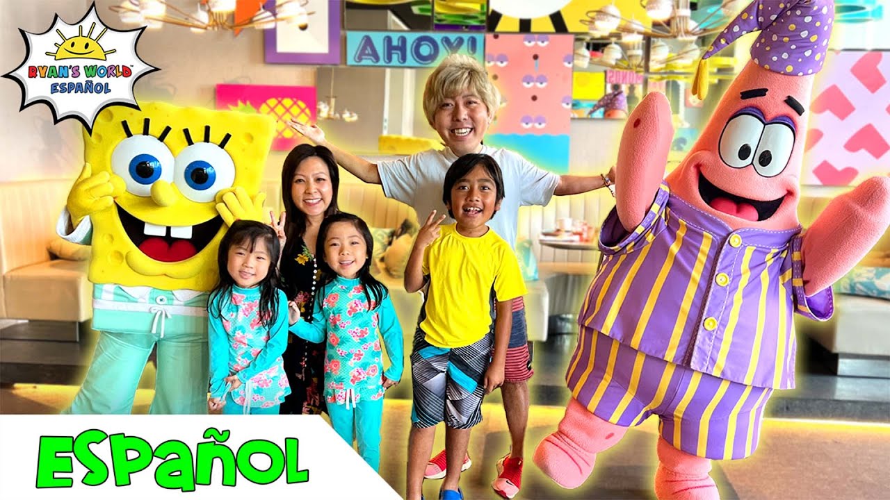 Ryan conoce a Bob Esponja en la vida real en Nickelodeon Resort