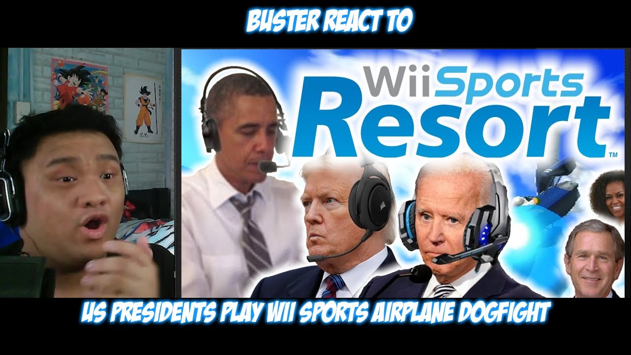 Buster Reaction to | US Presidents Play Wii Sports Airplane Dogfight