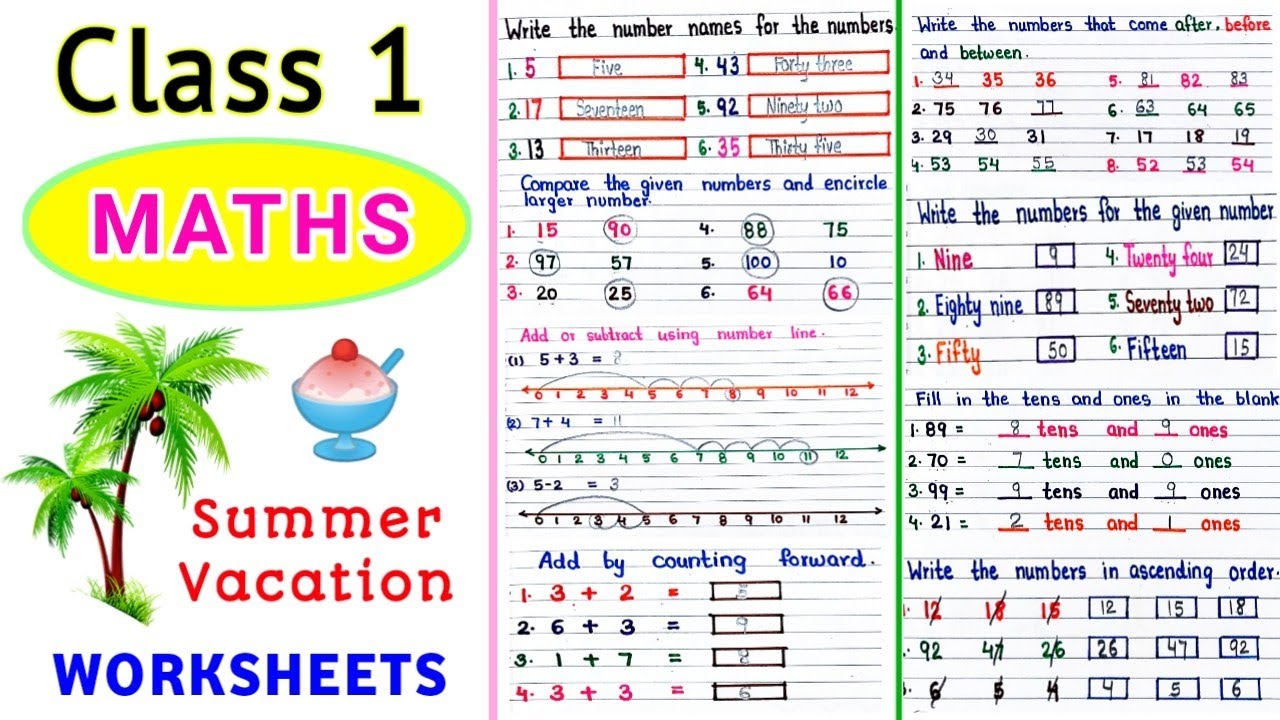 Class 1 Maths | Class 1 Maths Worksheet | Maths Worksheet for class 1 | Maths worksheet | Class 1