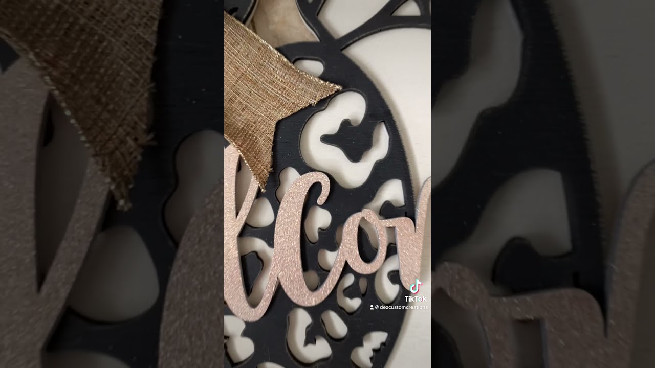 Leopard Print Pumpkin Door Hanger Laser File - Glowforge