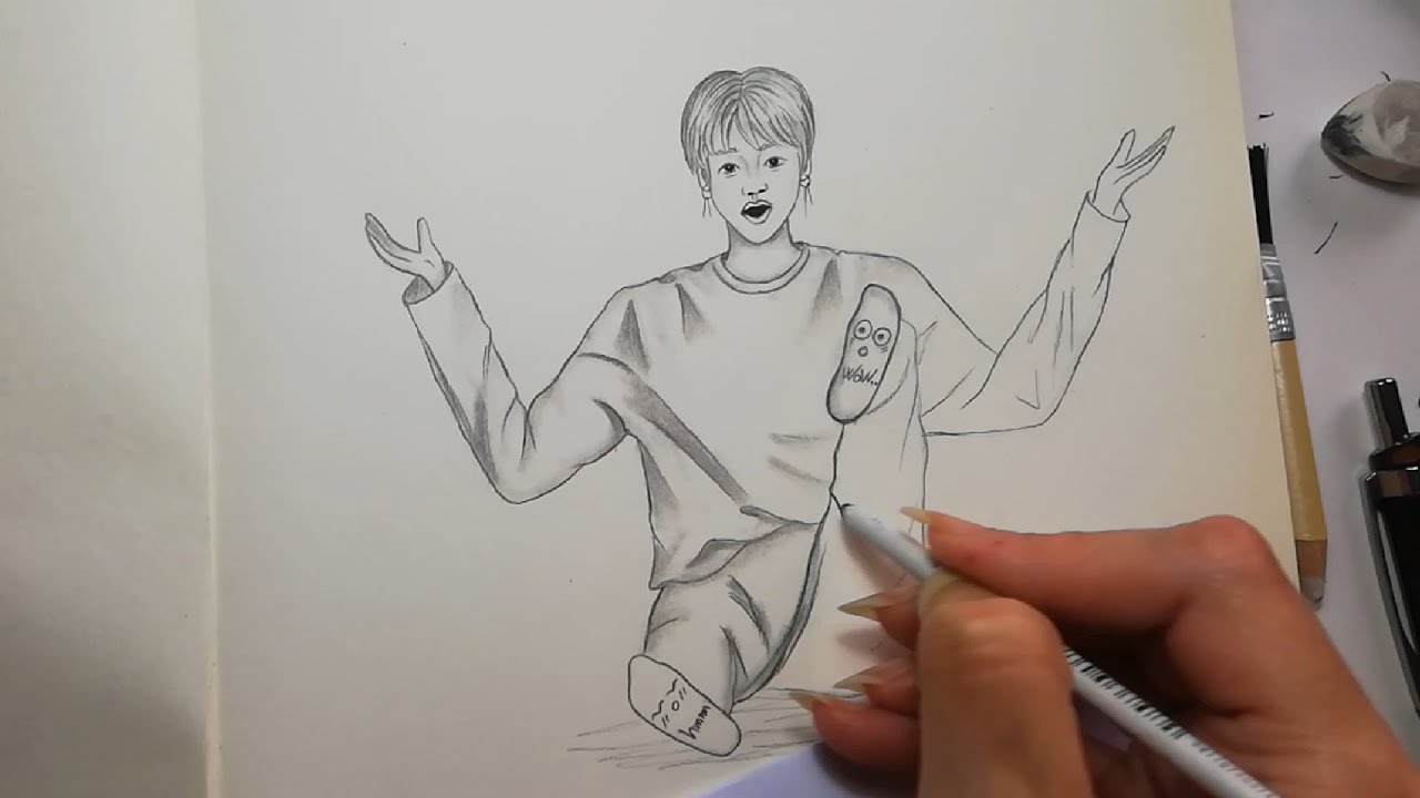 Drawing Jimin from BTS with his funny socks [SketchBook series]