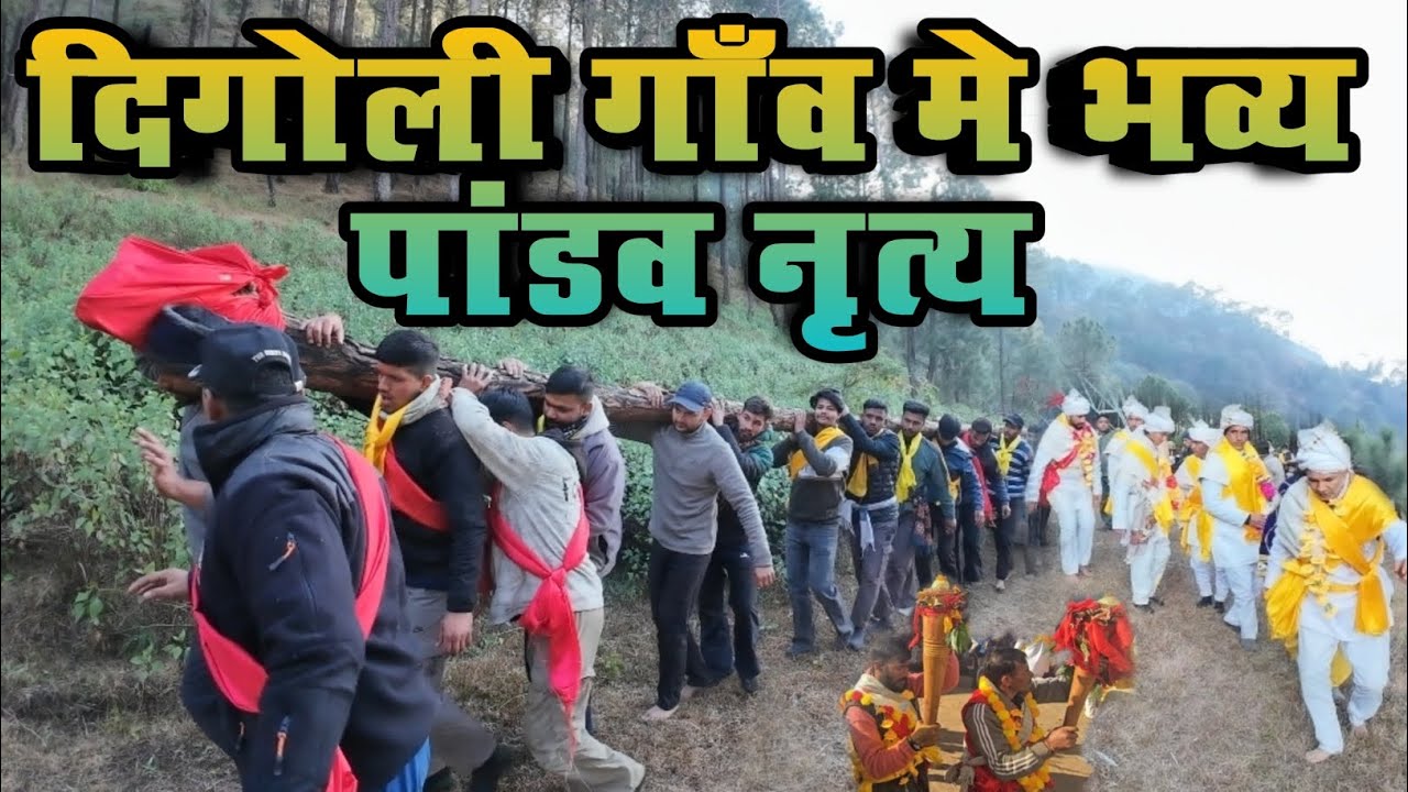 दिगोली गाँव मे पांडव नृत्य ,भीम ने उखाड़ा विसालकाय का पेड़ || pahadi lifestyles video || 