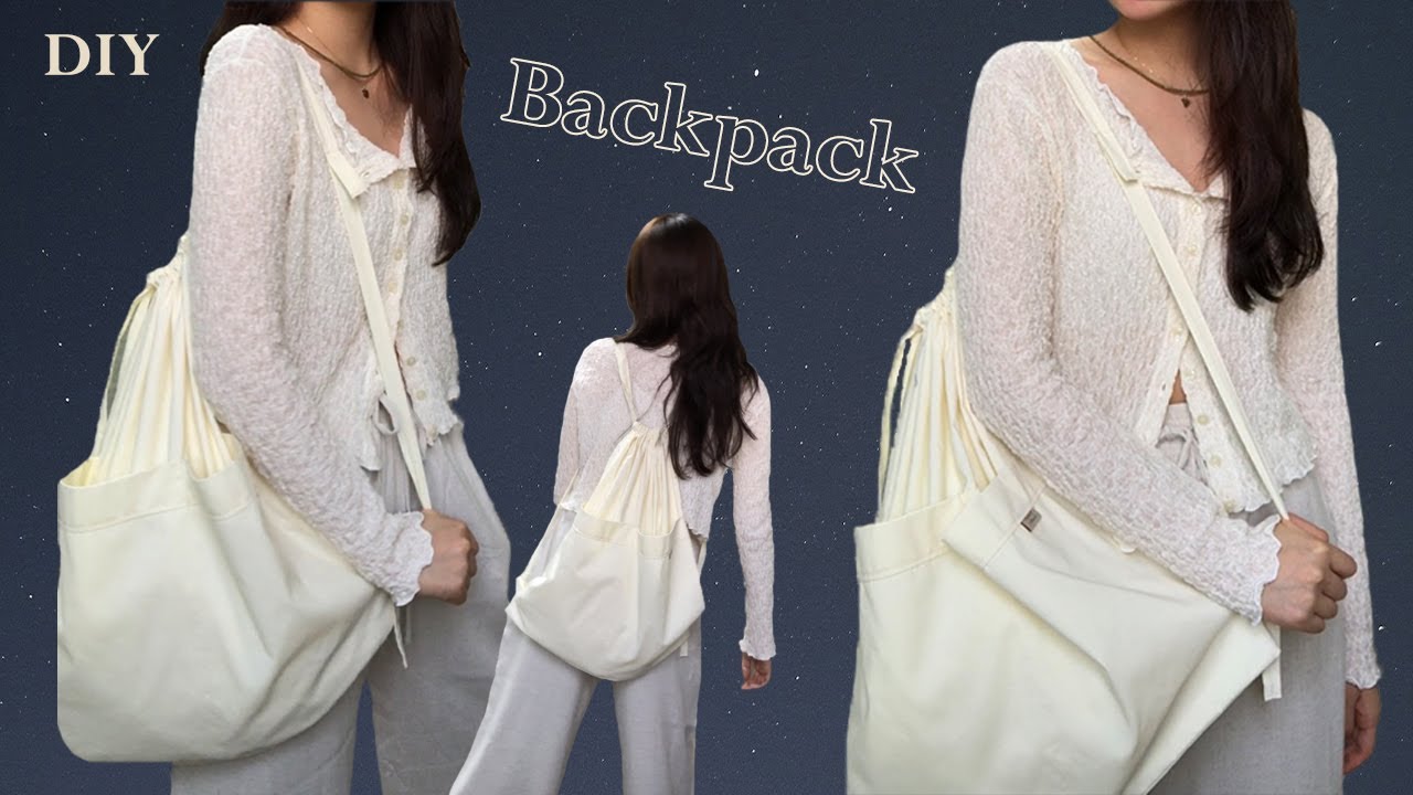 (eng) DIY / BACKPACK 가볍게 들고 다닐 백팩 만들기 / how to make a backpack / sewing tutorialㅣsquare sand