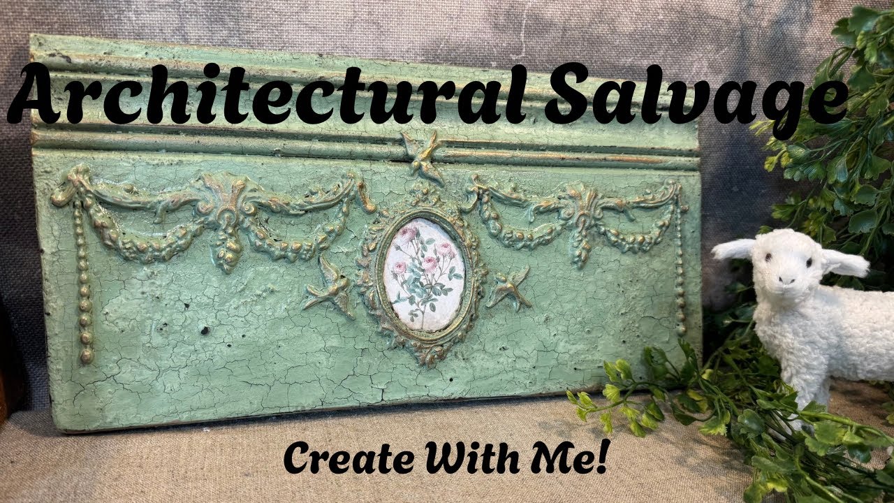 French Architectural Design Created With IOD, Re Design Moulds on Vintage Wood!! Sweet Pickins Milk