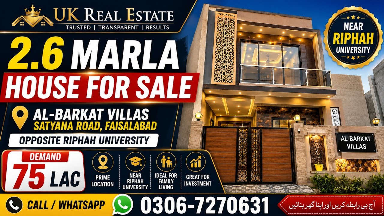 2 MARLA 181 SQ FEET HOUSE FOR SALE