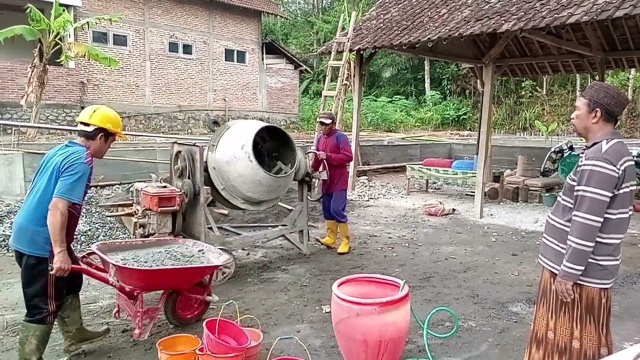 Cara menghidupkan molen untuk pasang bahan beton