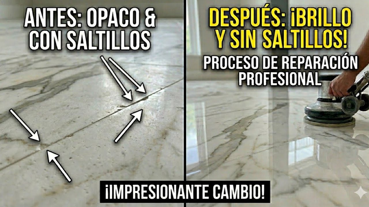 Como pulir y eliminar saltillos en pisos de marmol 