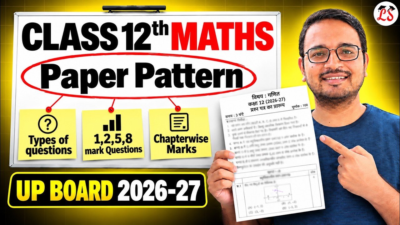 UP Board Class 12th Maths Paper Pattern 2027 | 12th Maths UP Board 2027 Chapterwise Marks weightage