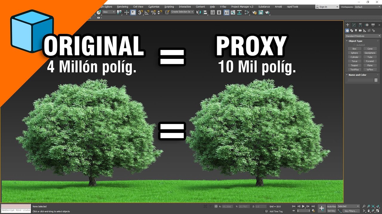Como usar VRay Proxy y VRay mesh export en 3d Max | GianCR