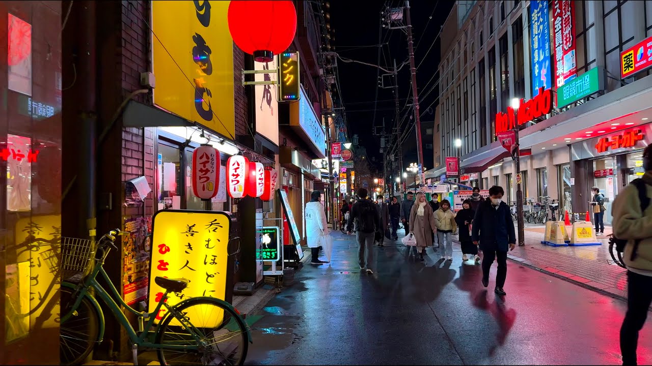Urawa Evening Walk | Neon Winter Atmosphere in Saitama City, Japan