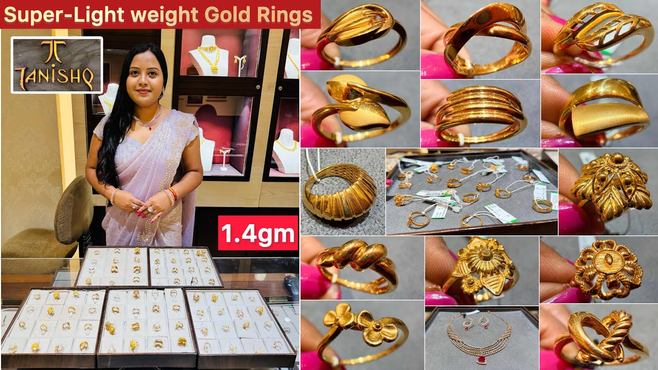 1.4gm😳super-Light weight 22KT Gold Ring collections from Tanishq | stylish & trendy gold rings