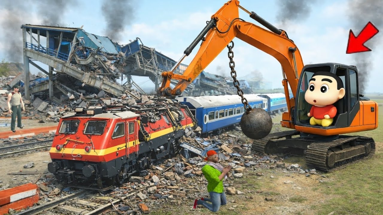 😡Shinchan Gusse Mein Railway Station UDA Diya🚉💥Train Bhi Nahi Bachi🚆🔥Indian Theft Auto Simulator🎯