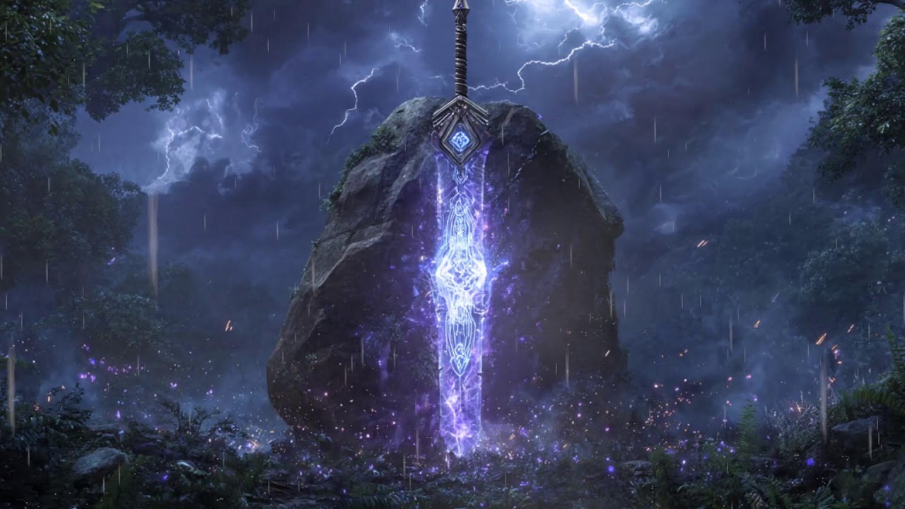 Ancient Medieval Sword in the Rain | Dark Forest Rain Ambience & Fantasy Music